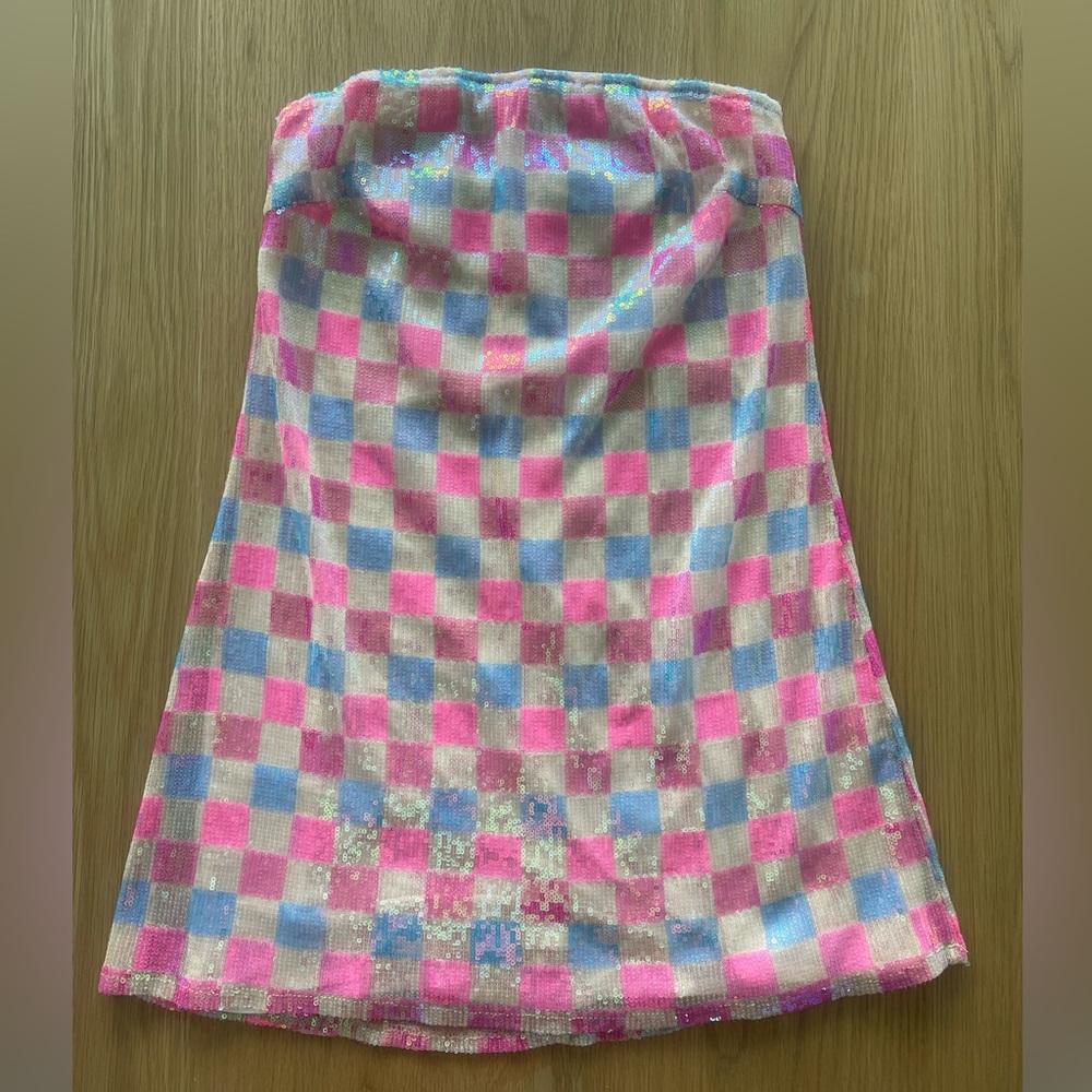 On My Way Checkered Sequin Dress || SHOW ME YOUR MUMU || Size M